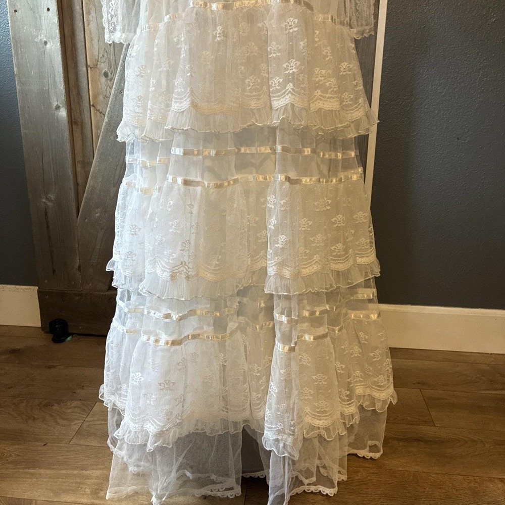 VTG Gunne Sax Romantic Renaissance Bridal Collection Lace Dress Gown Sz 13 - Picture 10 of 17